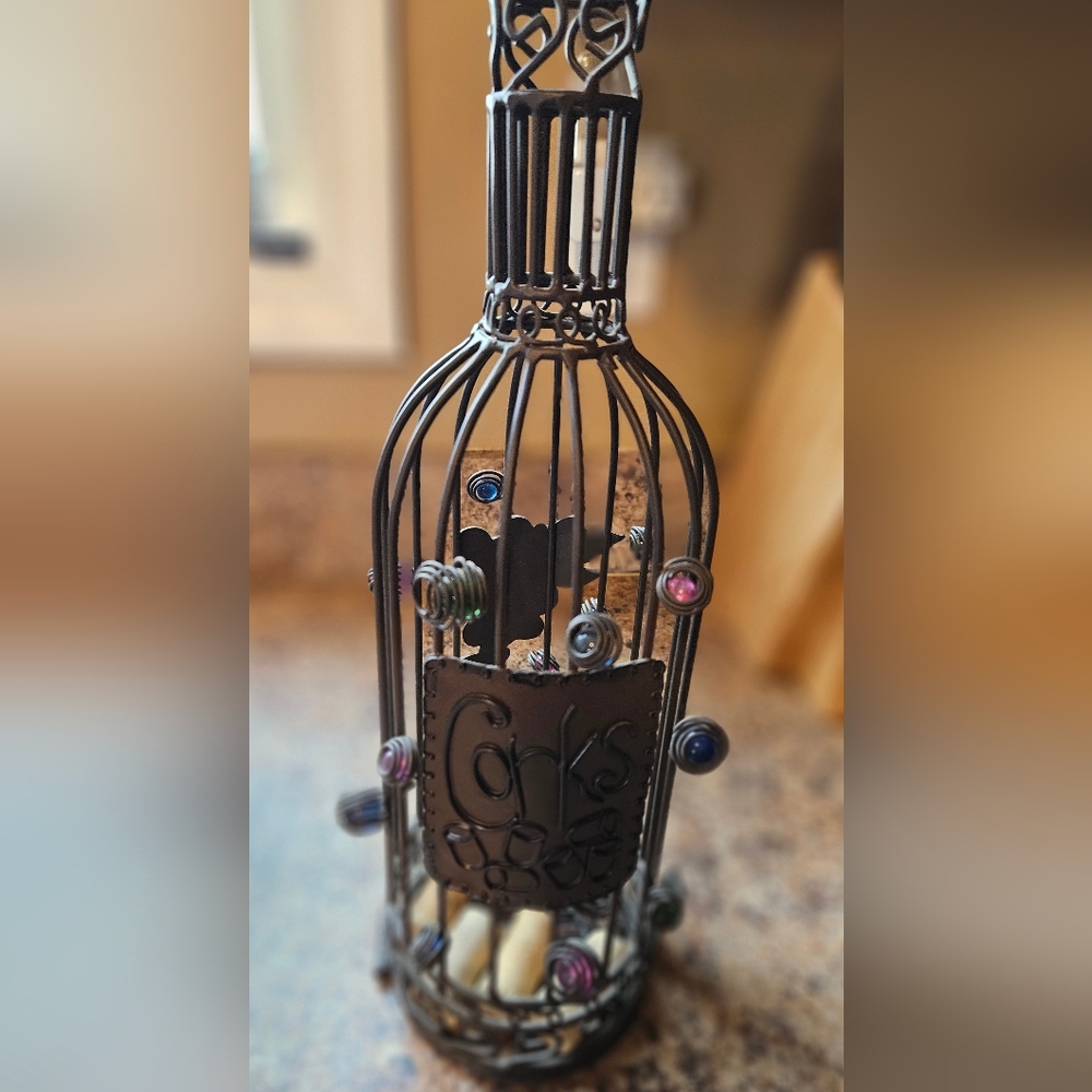Metal Wire Wine Bottle Corks Holder